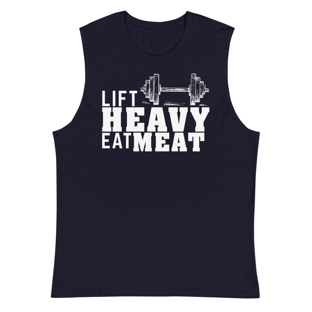 Lift Heavy Eat Meat Navy Muscle Tee