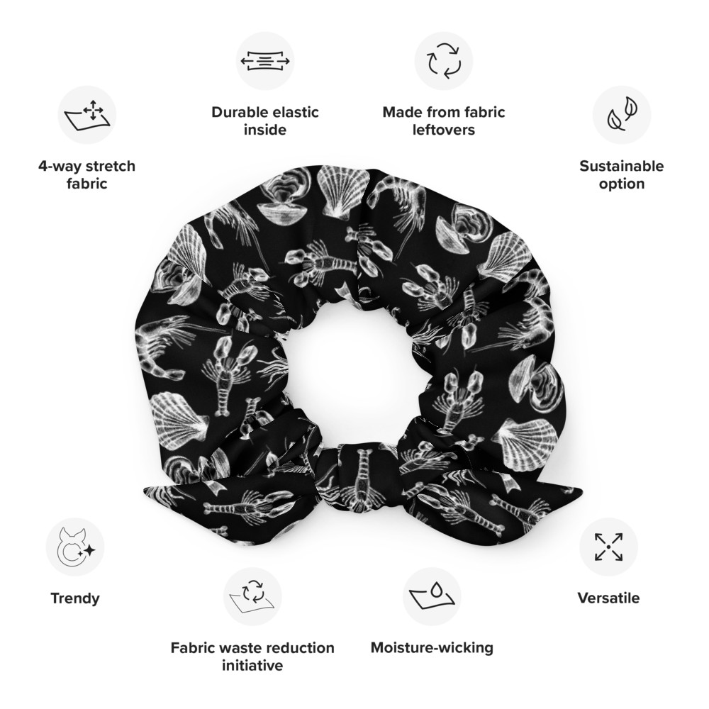 Seafood Medley Black Scrunchie
