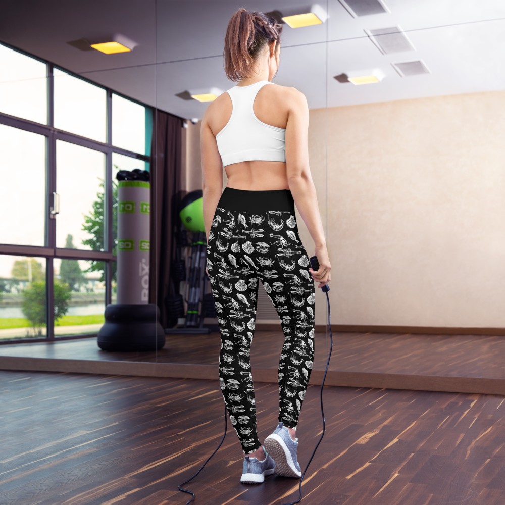 Seafood Medley Black Yoga Pants