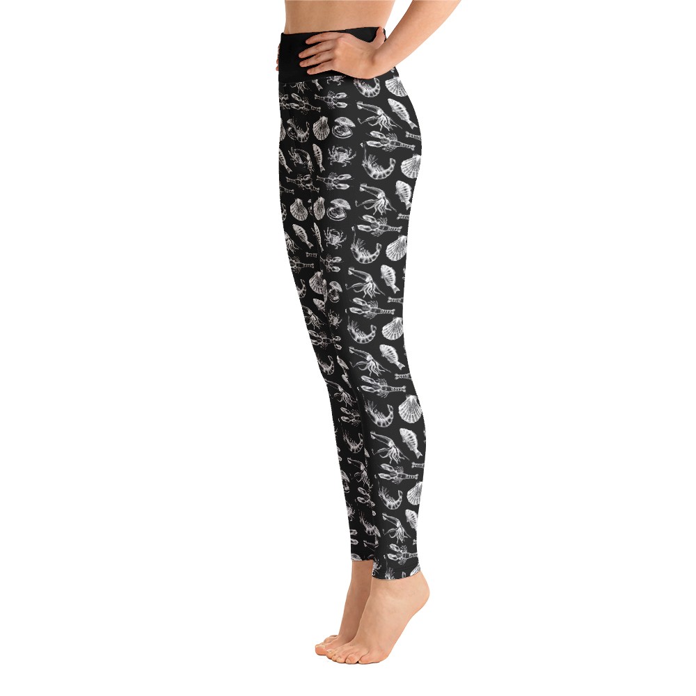 Seafood Medley Black Yoga Pants