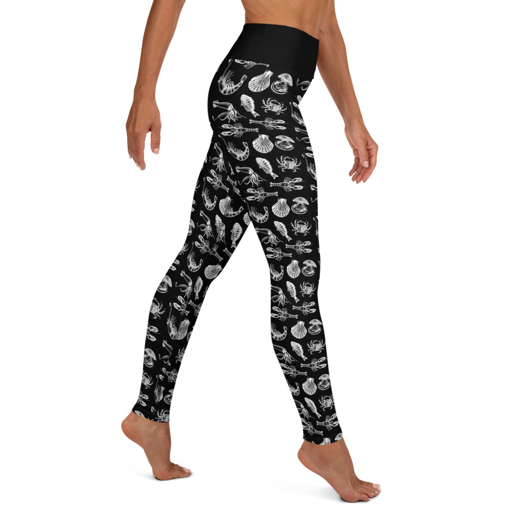 Seafood Medley Black Yoga Pants