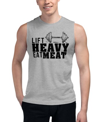 Lift Heavy Eat Meat Heather Muscle Tee